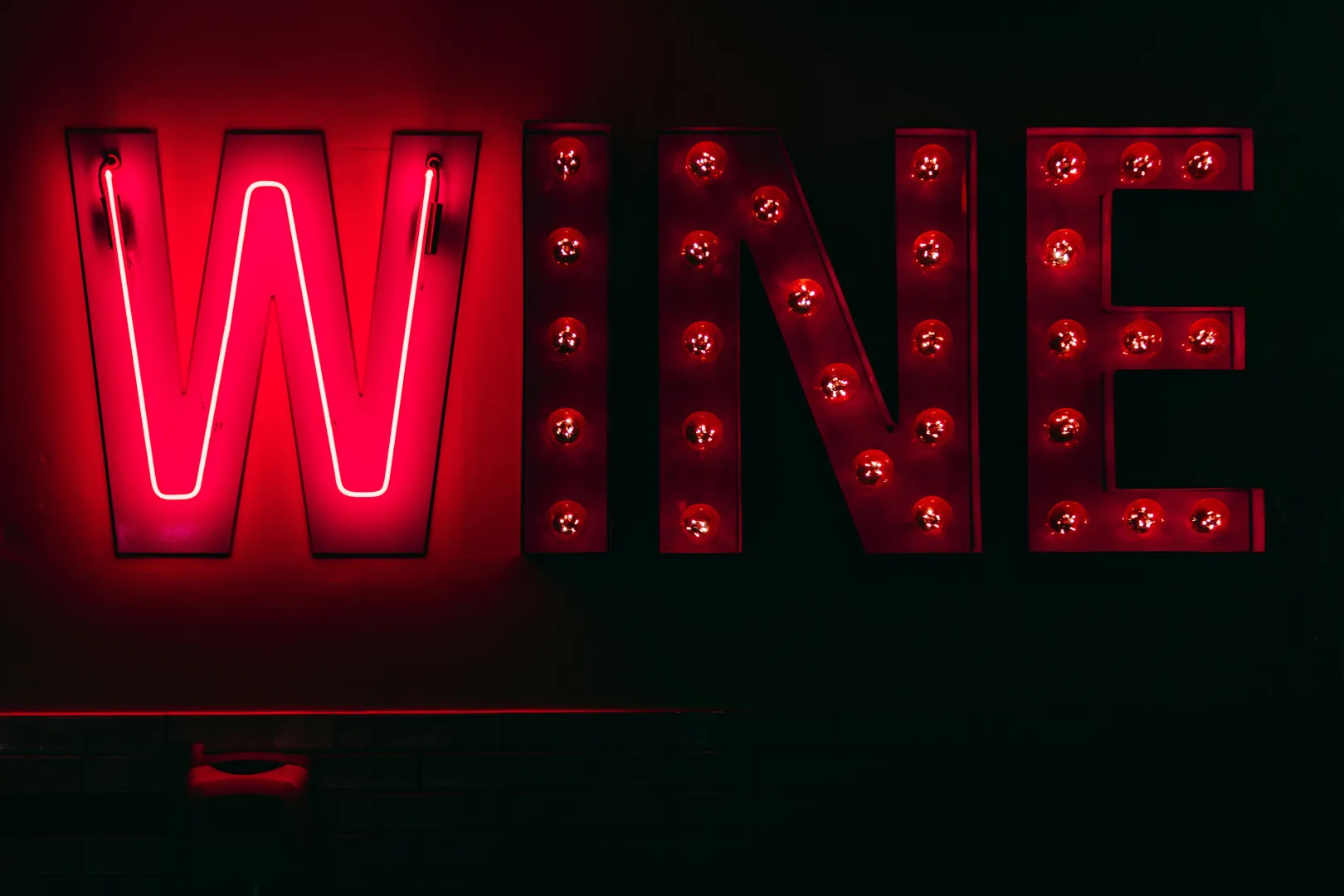 wine neon light
